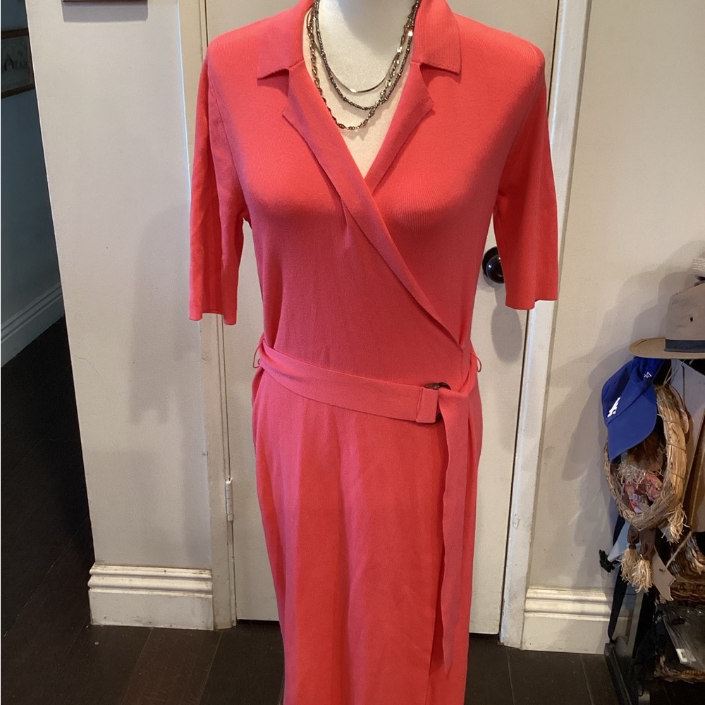 Ann Taylor Coral Midi Dress